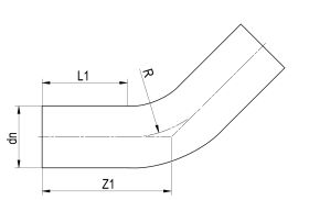 PE100 Bogen 45°