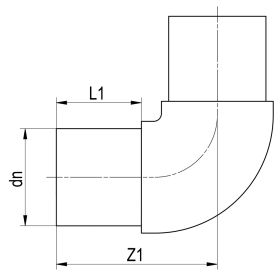 PE100 Winkel 90°