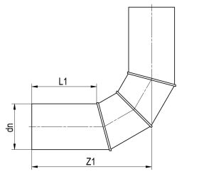 HDPE Segment-Bogen 90°
