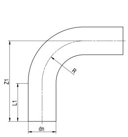 PE100 Bogen 90°