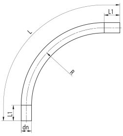 HDPE Riefenrohr-Bogen 90° starr aus Rezyklat