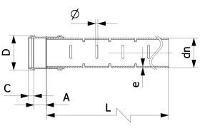 SP Vollsickerrohre gemufft inkl. Dichtung mit Schlitzung 360°