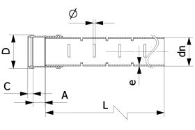 HSP Vollsickerrohre gemufft inkl. Dichtung mit Schlitzung 360°