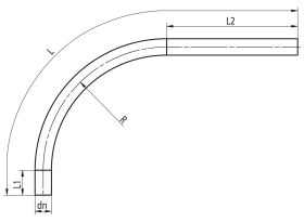 PE Hauseinführungsbogen 90° starr C+S coextrudiert aus Rezyklat
