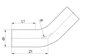 PE100 Bogen 45°